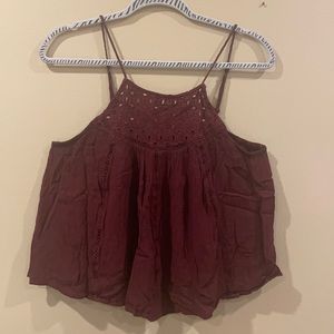 Maroon boho tank top